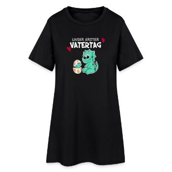 Vatertag - erster Vatertag Geschenk - Frauen T-Shirt-Kleid - Schwarz - Vorne