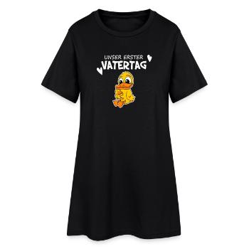 Vatertag - erster Vatertag Geschenk - Frauen T-Shirt-Kleid - Schwarz - Vorne