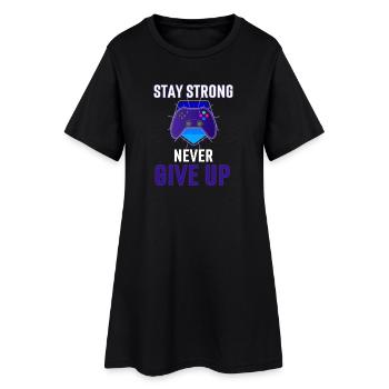 Reste fort Ne jamais abandonner Controller - Robe T-shirt Femme - noir - Devant