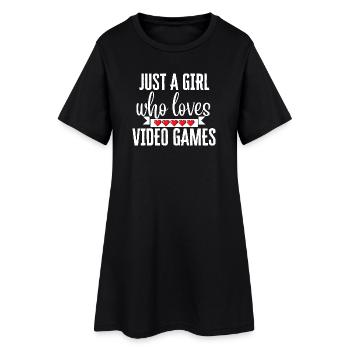 Juste une fille qui adore les jeux vidéo - Robe T-shirt Femme - noir - Devant