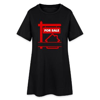 Panneau de logo rouge à vendre - Robe T-shirt Femme - noir - Devant