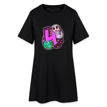 4. Geburtstag - 4 Jahre Astronaut Mädchen Geschenk - Frauen T-Shirt-Kleid - Schwarz - Vorne