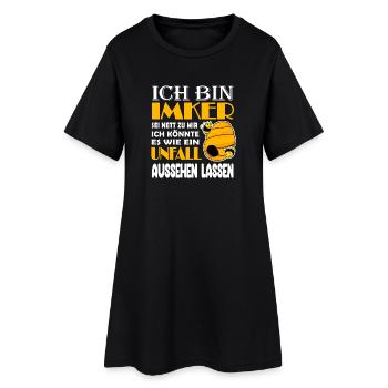 Imker Honig Imkerei - Imker Geschenk - Frauen T-Shirt-Kleid - Schwarz - Vorne