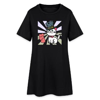 Cat Hearts Enfants Cadeau d’anniversaire Bébé - Robe T-shirt Femme - noir - Devant