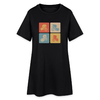 Conception de vélo de route - Robe T-shirt Femme - noir - Devant