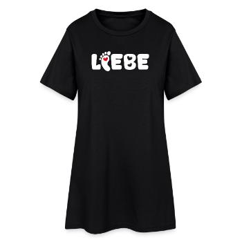 Mutter Herz Babyfüße Spruch Schwanger Familie Baby - Frauen T-Shirt-Kleid - Schwarz - Vorne
