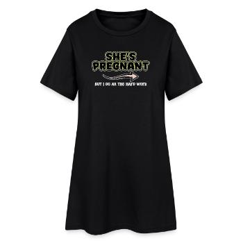 Parents Papa Déclaration Bonheur Famille Enceinte - Robe T-shirt Femme - noir - Devant