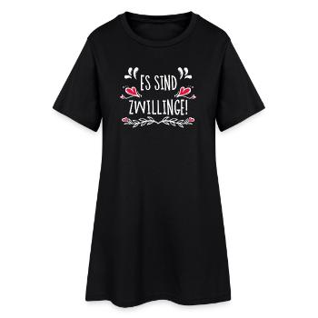 Babybauch Statement Schwangerschaft Schwanger Herz - Frauen T-Shirt-Kleid - Schwarz - Vorne