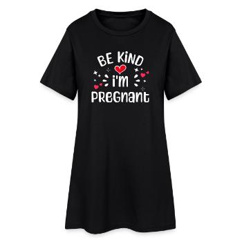 Schwanger Statement Schwangerschaft Babybauch - Frauen T-Shirt-Kleid - Schwarz - Vorne