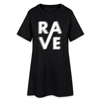Rave Art fuzzy design, to rave EDM Techno House - Women’s T-Shirt Dress - black - Front