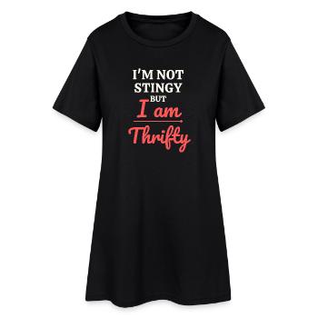 Pas radin, juste économe - Robe T-shirt Femme - noir - Devant