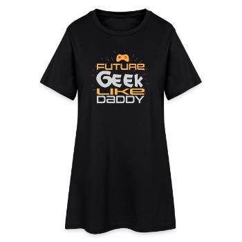 Futur geek comme papa - Robe T-shirt Femme - noir - Devant
