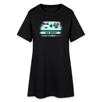L’Afrique du Sud et les Pays-Bas 100% Genius flag - Robe T-shirt Femme - noir - Devant