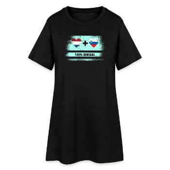 Drapeau 100% Genius de la Slovénie et des Pays-Bas - Robe T-shirt Femme - noir - Devant