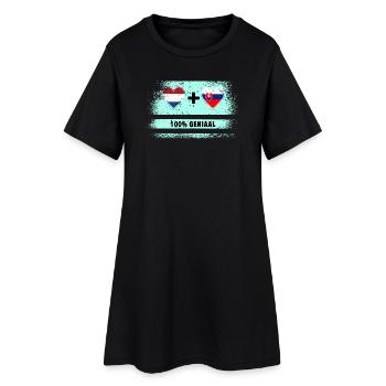 Slowakei und Niederlande 100% Genius Flagge - Frauen T-Shirt-Kleid - Schwarz - Vorne