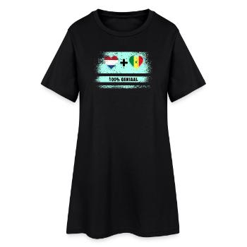 Sénégal et Pays-Bas 100% Genius flag - Robe T-shirt Femme - noir - Devant
