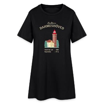 Leuchtturm Dameshöved, Lübecker Bucht, Ostsee - Frauen T-Shirt-Kleid - Schwarz - Vorne
