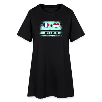 France et Hongrie Drapeau 100% génial - Robe T-shirt Femme - noir - Devant