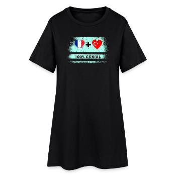 Drapeau France et Turquie 100% génial - Robe T-shirt Femme - noir - Devant