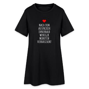 Nach Dem Auspacken Innerhalb Minuten Vernaschen - Frauen T-Shirt-Kleid - Schwarz - Vorne