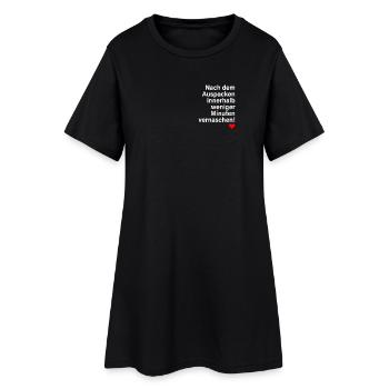 Nach Dem Auspacken Innerhalb Minuten Vernaschen - Frauen T-Shirt-Kleid - Schwarz - Vorne
