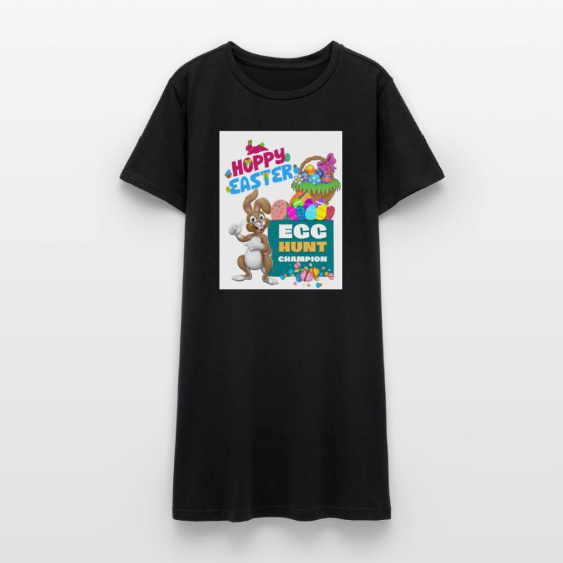 Happy Easter Easter Bunny Egg Hunt Champion Easter Women’s T-Shirt Dress