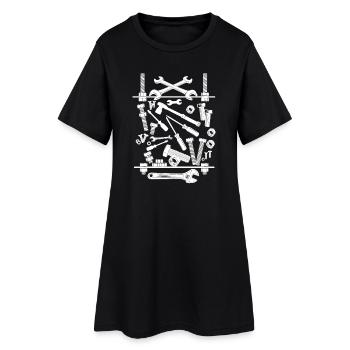 Composition des outils blancs - Robe T-shirt Femme - noir - Devant