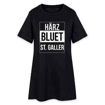 Härzbluet St. Galler St.Gallen - Frauen T-Shirt-Kleid - Schwarz - Vorne