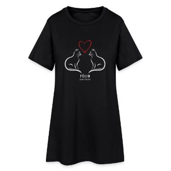 Félin pour l autre Blanc - Robe T-shirt Femme - noir - Devant