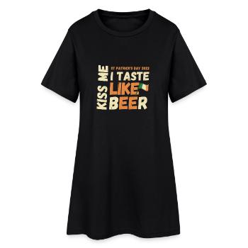 Kiss Me Taste Like Beer T-shirt humour St Patrick - Robe T-shirt Femme - noir - Devant