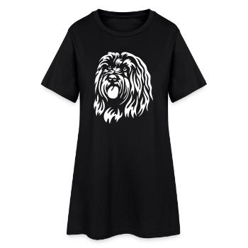Tête de terrier tibétain « Black Edition » - Robe T-shirt Femme - noir - Devant