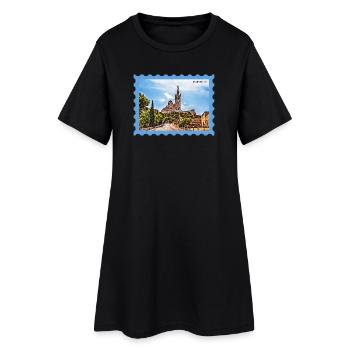 Carte postale de la Basilique de Marseille - Robe T-shirt Femme - noir - Devant