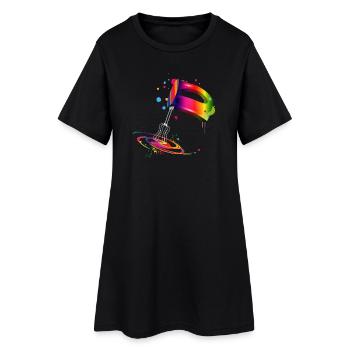 Hand mixer in bright rainbow colours - Women’s T-Shirt Dress - black - Front
