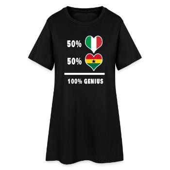 Ghana und Italien flaggen 100% genial - Frauen T-Shirt-Kleid - Schwarz - Vorne