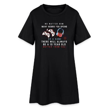 Spielrivalität Witz Abschlag - Frauen T-Shirt-Kleid - Schwarz - Vorne
