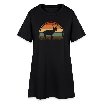 Cerf - Robe T-shirt Femme - noir - Devant