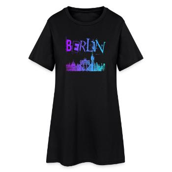 Berlin Skyline Panorama - Robe T-shirt Femme - noir - Devant