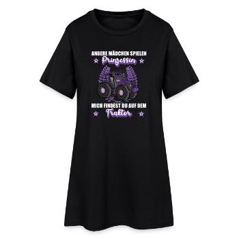 Traktor Landwirtin Bäuerin Bauernhof Prinzessin - Frauen T-Shirt-Kleid - Schwarz - Vorne
