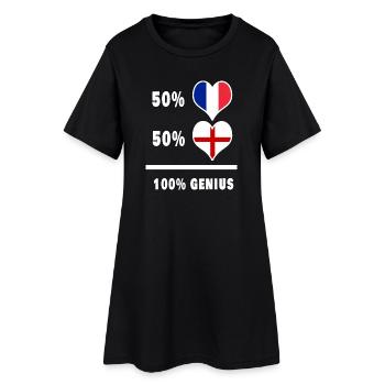 Angleterre et France Drapeaux 100% géniaux - Robe T-shirt Femme - noir - Devant