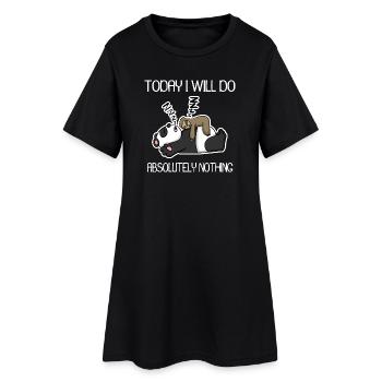 Ne rien faire - paresseux - Robe T-shirt Femme - noir - Devant