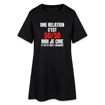 arachnophobe, peur des araignées, araignée - Robe T-shirt Femme - noir - Devant