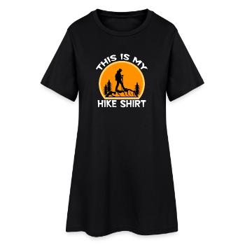 Wanderer Bergwanderung Wandern Statement Klettern - Frauen T-Shirt-Kleid - Schwarz - Vorne