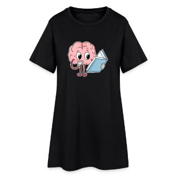 Lire des livres drôles sur le cerveau - Robe T-shirt Femme - noir - Devant