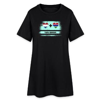 Gambie et Pays-Bas 100% Genius flag - Robe T-shirt Femme - noir - Devant