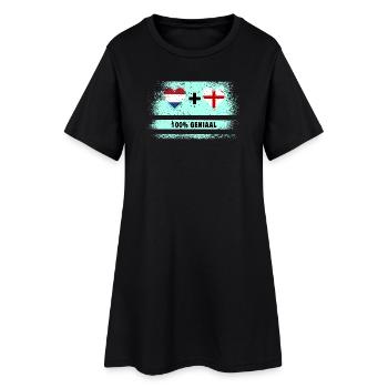 Angleterre et Pays-Bas 100% Genius flag - Robe T-shirt Femme - noir - Devant