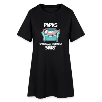 Papa Schlafshirt Vater Geschenk - Frauen T-Shirt-Kleid - Schwarz - Vorne