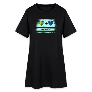 Europe et Suède 100% Parfait / Cadeau - Robe T-shirt Femme - noir - Devant