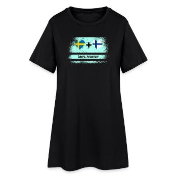Finnland und Schweden 100% perfekt / Geschenk - Frauen T-Shirt-Kleid - Schwarz - Vorne