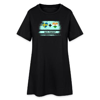 Inde et Suède 100% Parfait / Cadeau - Robe T-shirt Femme - noir - Devant