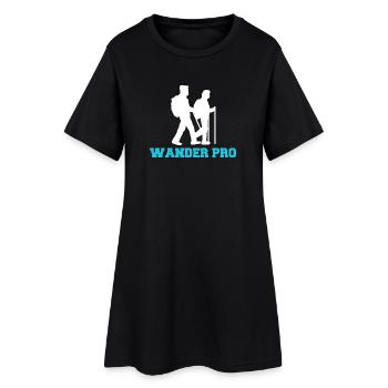 Wandern Klettersteig Statement Naturliebhaber - Frauen T-Shirt-Kleid - Schwarz - Vorne